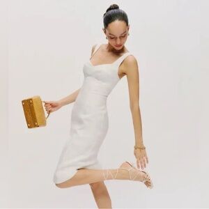Reformation Thea White linen dress